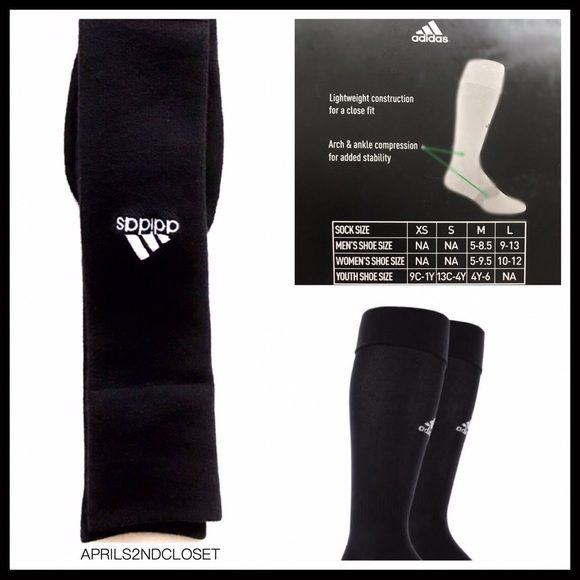 ❗️6-HOUR SALE❗️ADIDAS BLACK SOCCER BOOT SOCKS A3C - Picture 2 of 3